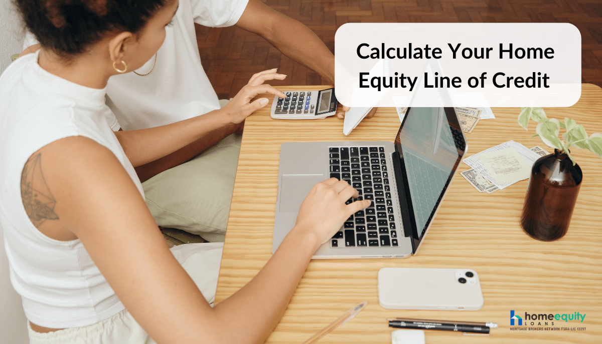 Couple calculating home equity line of credit